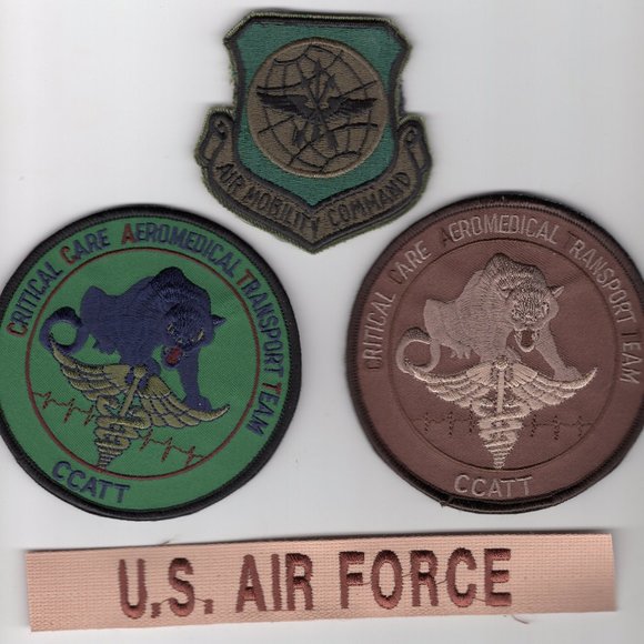Set Of 4 Military Uniform Patches Never Used Air Force Medical Transport - Picture 1 of 5